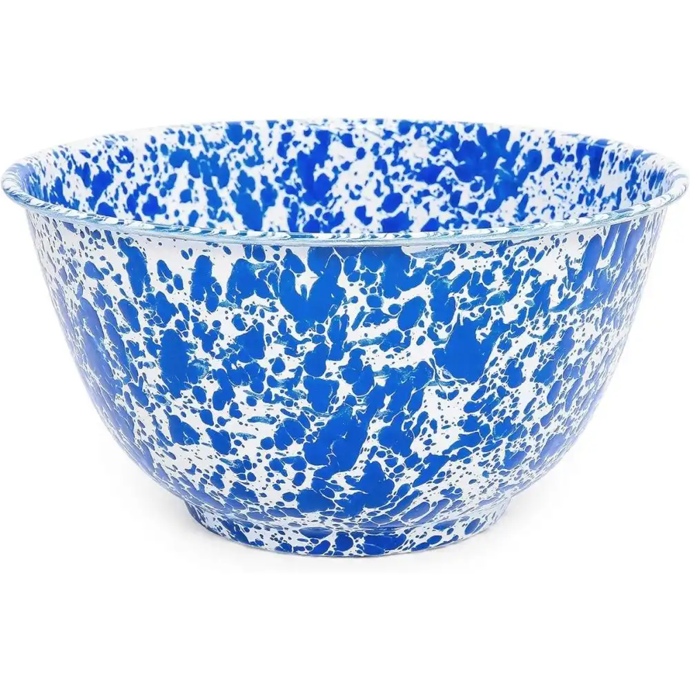 Crow Canyon 5 Qt Large Serving/Salad Bowl | Blue Splatter