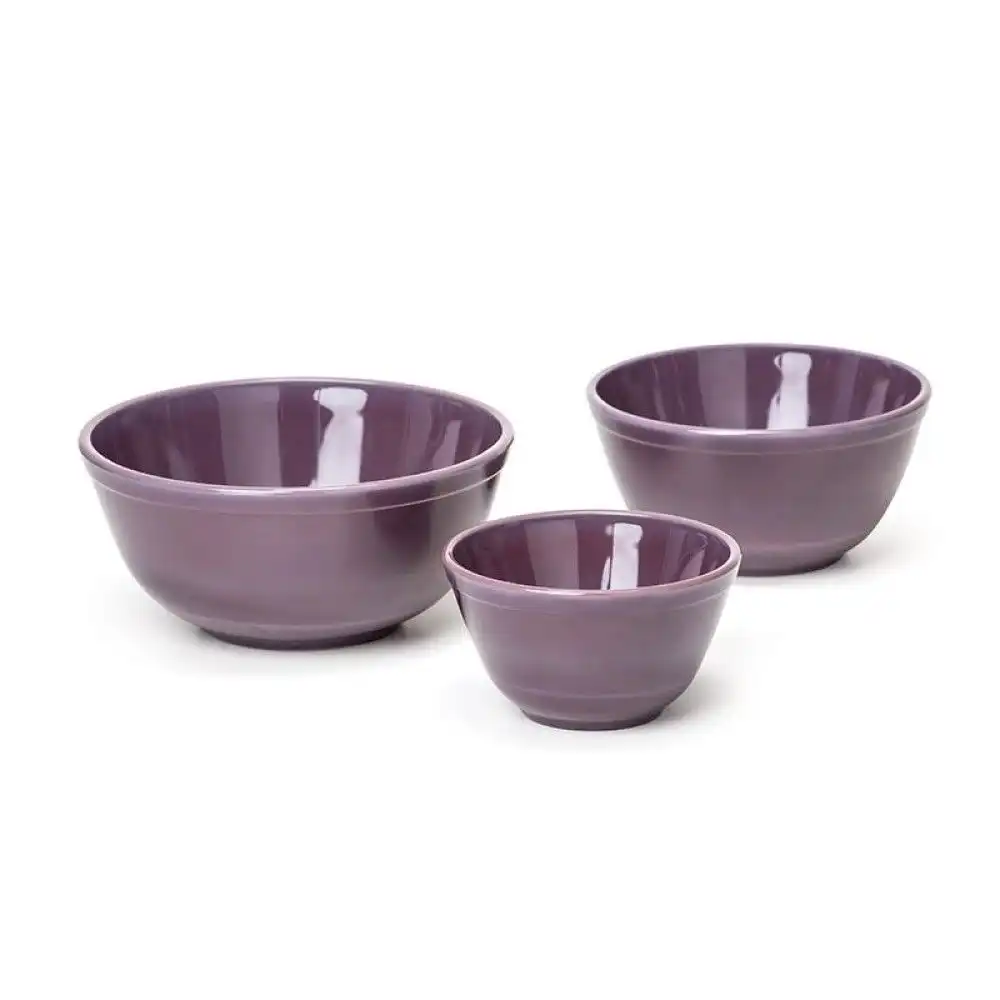 Mosser Glass 3-Piece Mixing Bowl Set (20oz, 40oz, 60oz) | Eggplant