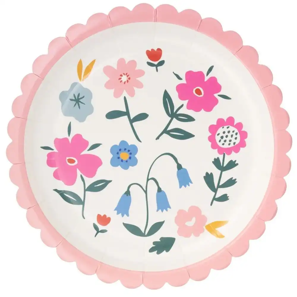 My Mind's Eye 8" Floral Round Paper Plates | 8-Piece