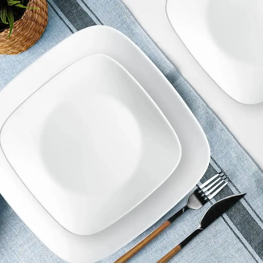 Alternative view of Corelle 12-Piece Dinnerware Set | Studio Square White