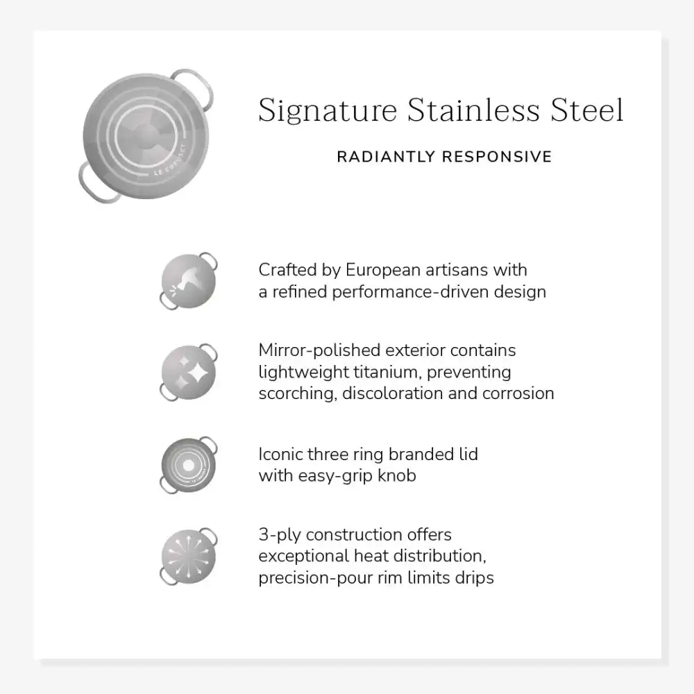 Alternative view of Le Creuset Signature Stainless Steel 8" Frying Pan
