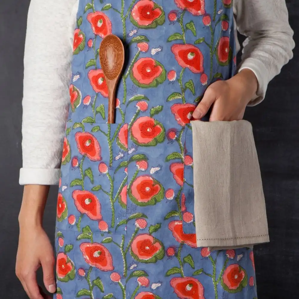 Alternative view of Danica Heirloom Block Print Apron | Poppy