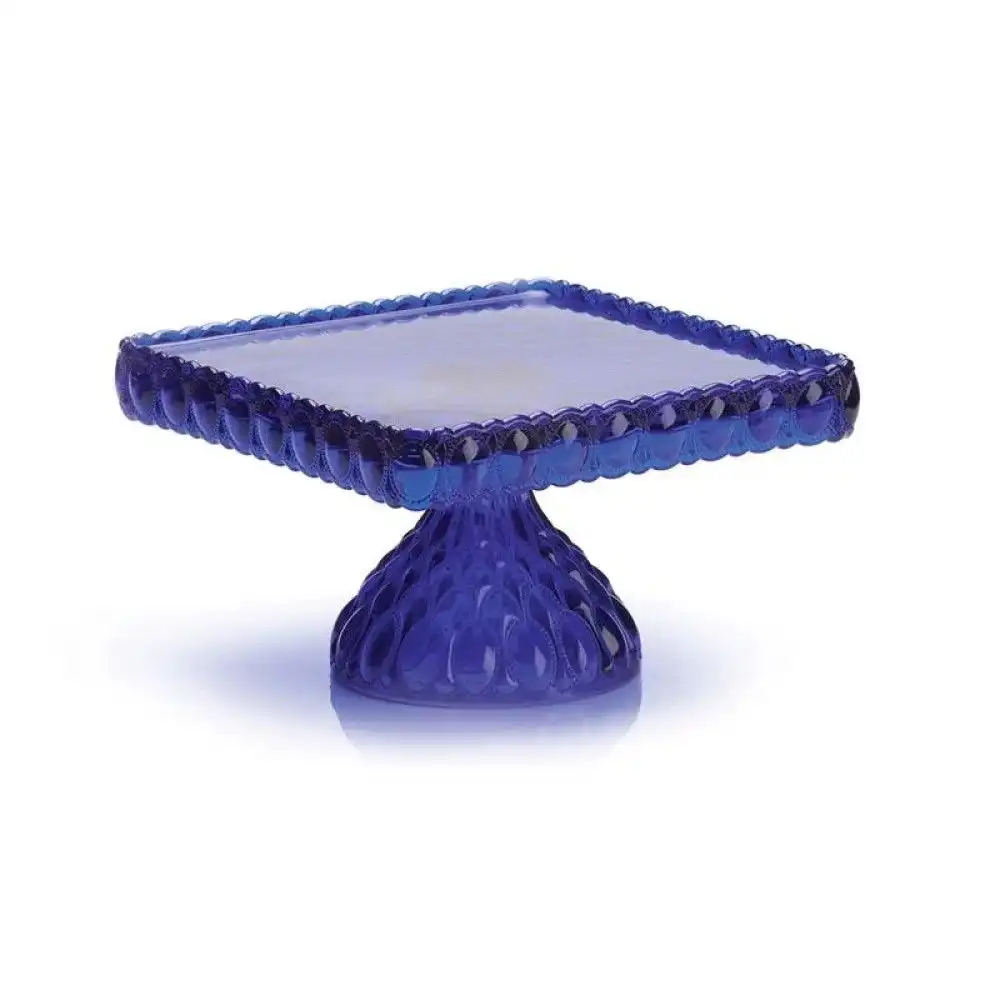 Mosser Glass Elizabeth Square Cake Plate | Cobalt
