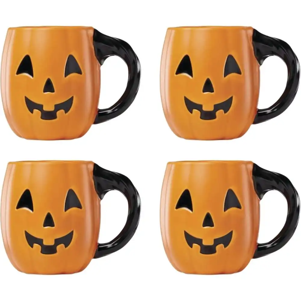 Lenox Vintage Halloween Figural Pumpkin Mug Set | 4-Piece