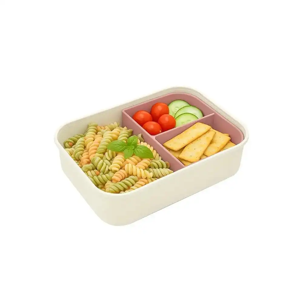 Alternative view of Melii Bento Box with Removable Divider | Ivory & Blush
