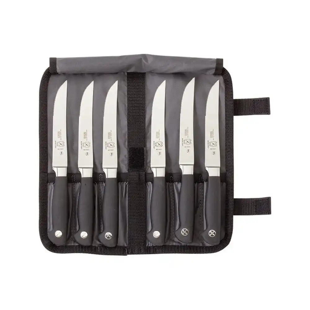 Mercer Cutlery Forged Steak Knives in Cloth Roll - 7 PC Set Genesis Collection