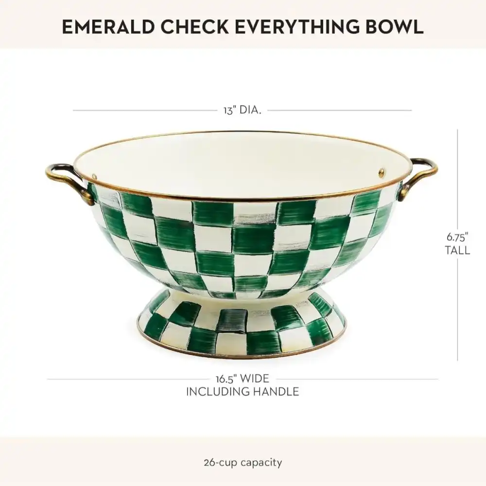 Alternative view of MacKenzie-Childs Emerald Check 6.5 Qt. Everything Bowl