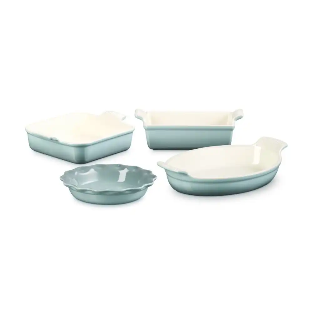 Le Creuset Heritage 4-Piece Stoneware Bakeware Set | Sea Salt