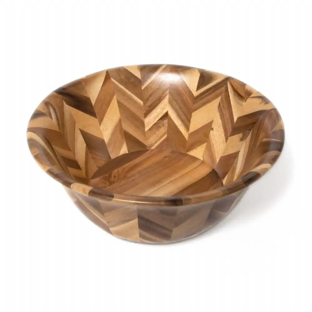 Alternative view of Lipper International Acacia Hand Pieced Herringbone Bowl
