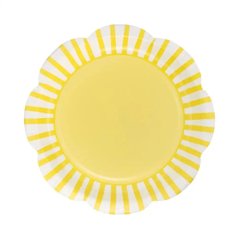 My Mind's Eye 8-Piece 9" Scallops Paper Plates | Yellow