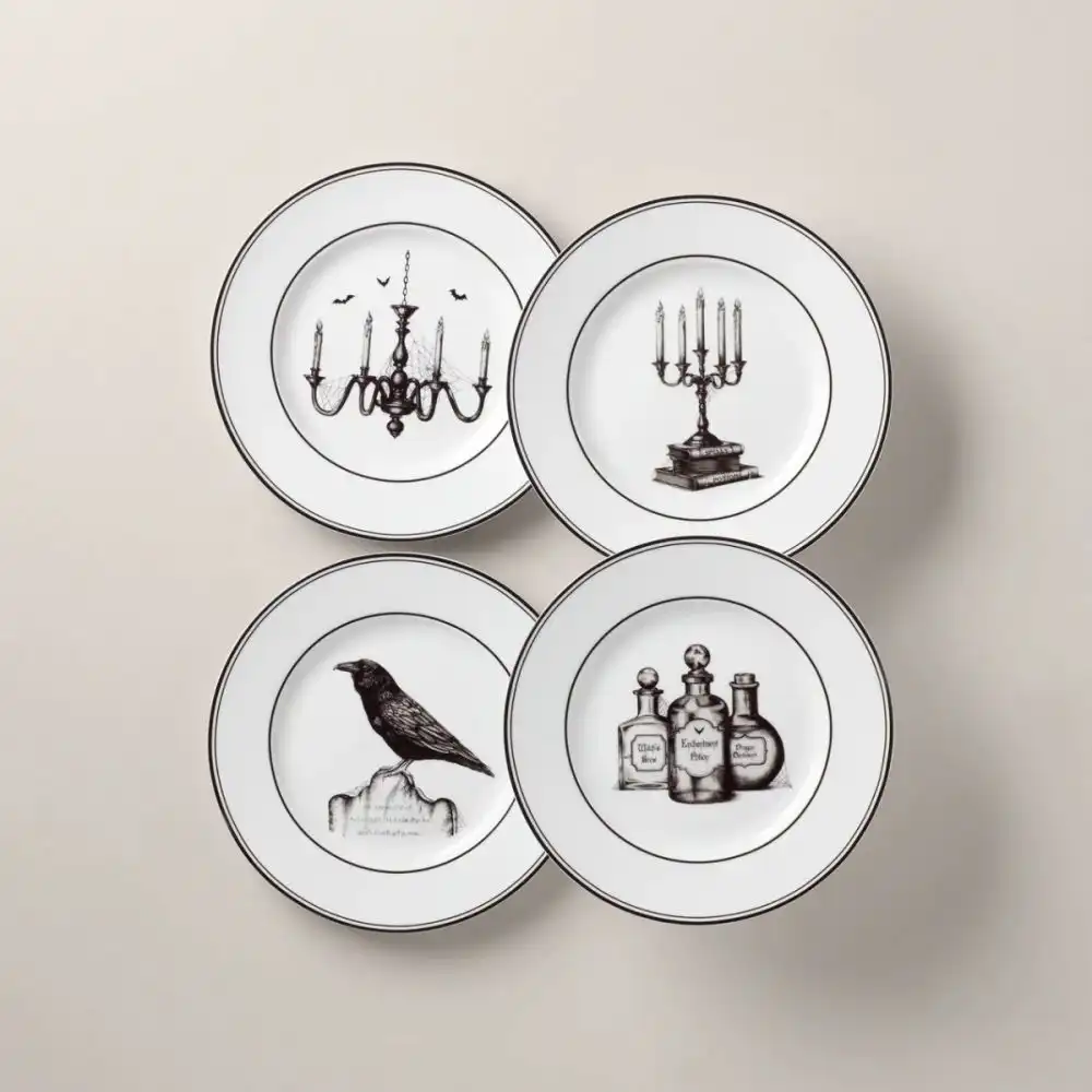 Alternative view of Lenox Vintage Halloween Dessert Plate Set | 4-Piece