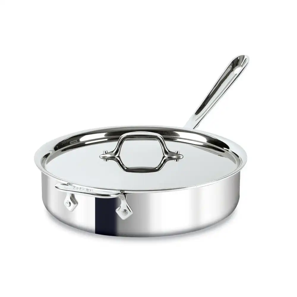 All-Clad D3 Stainless Steel 3-Ply Sauté Pan with Lid | 4-Quart