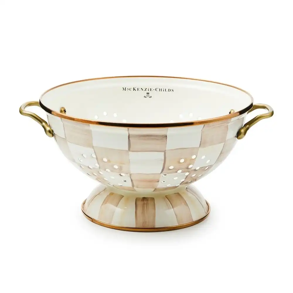MacKenzie-Childs Mocha Check 2.75 Qt. Large Colander