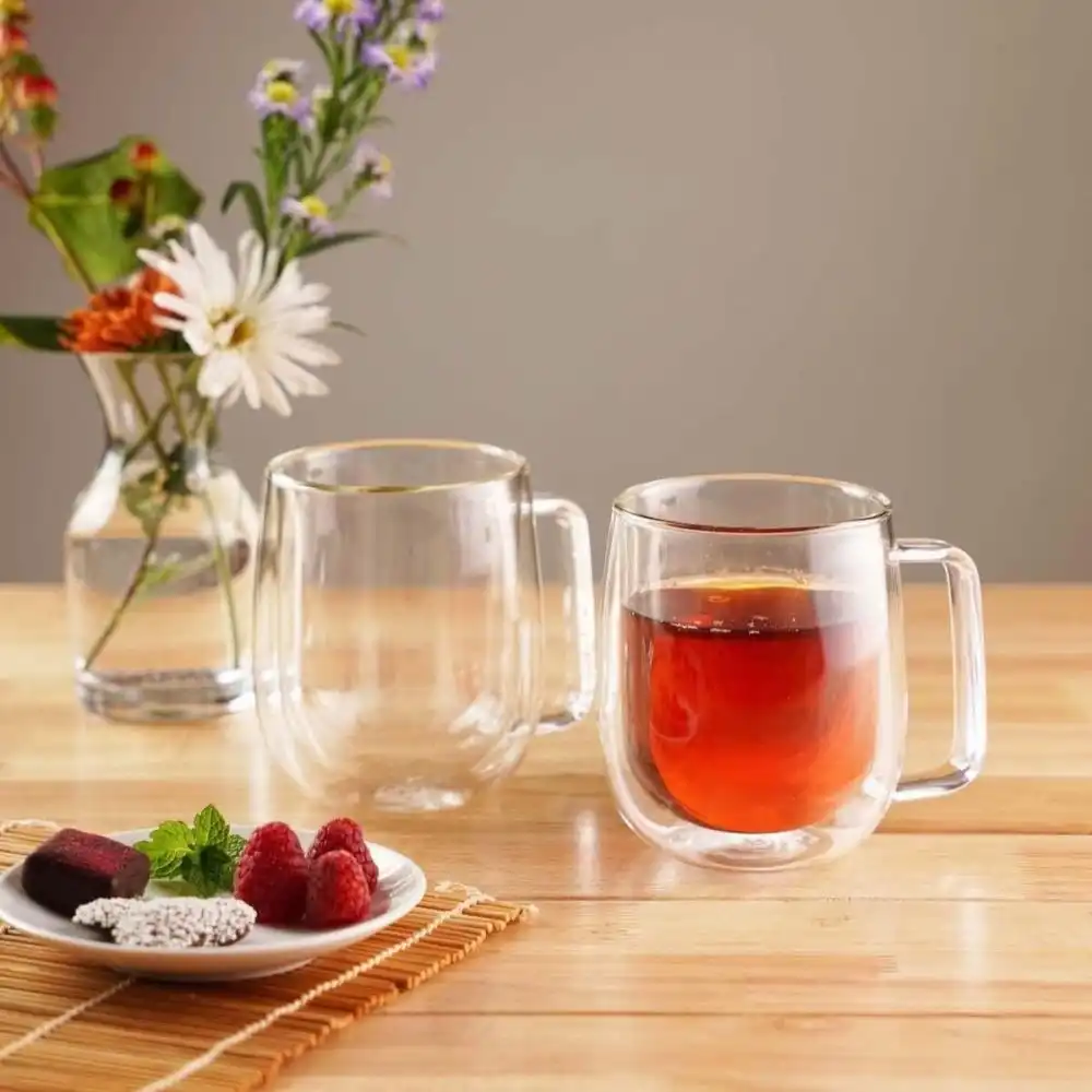 Alternative view of Brod & Taylor Double-Wall Insulated 10oz Glass Mugs | Set of 2