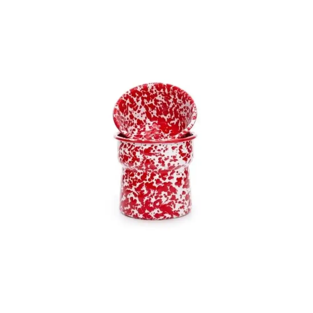 Crow Canyon 2pc Dip Chiller Base & Bowl | Red Splatter