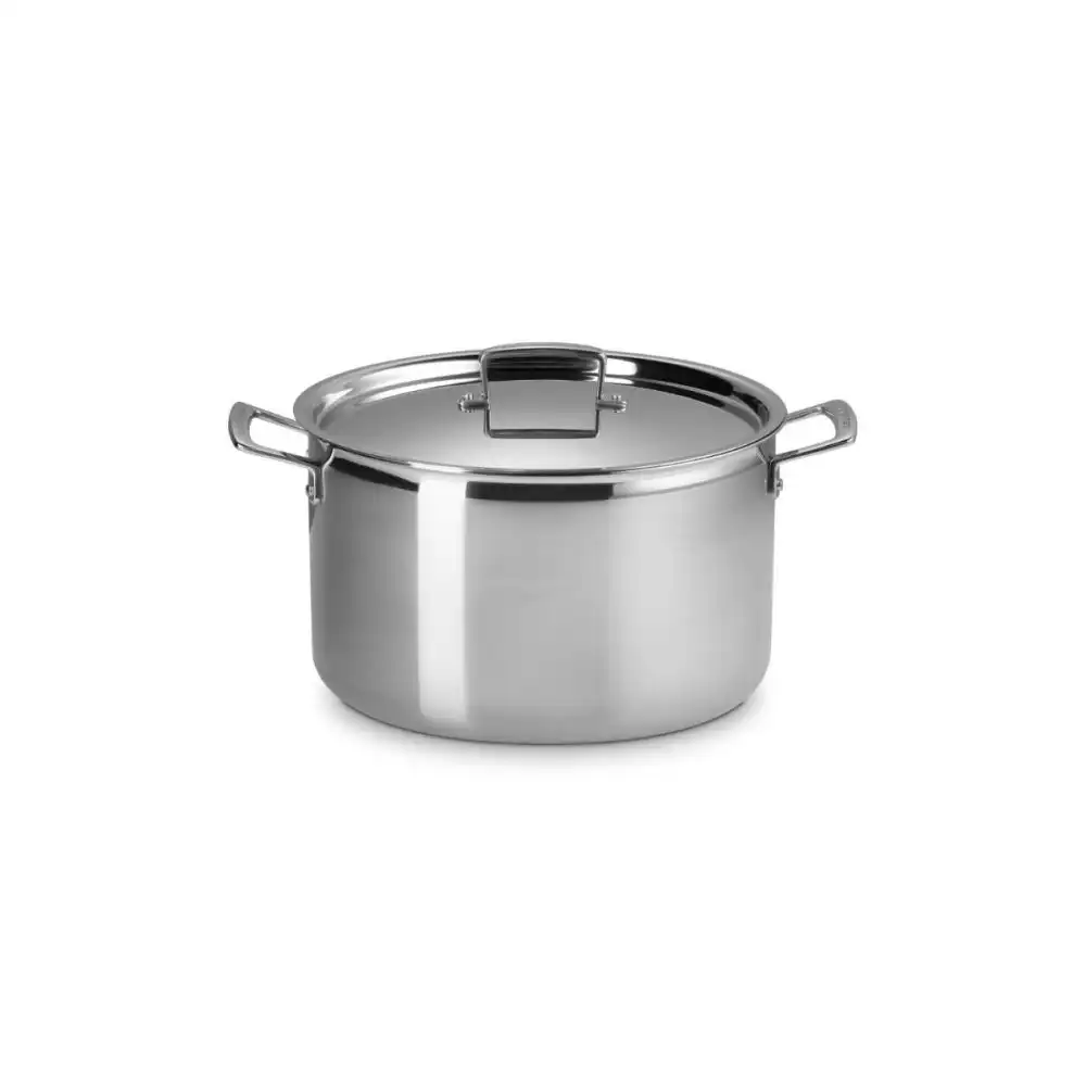 Le Creuset Classic Stainless Steel 6.25 Qt. Deep Stockpot with Lid