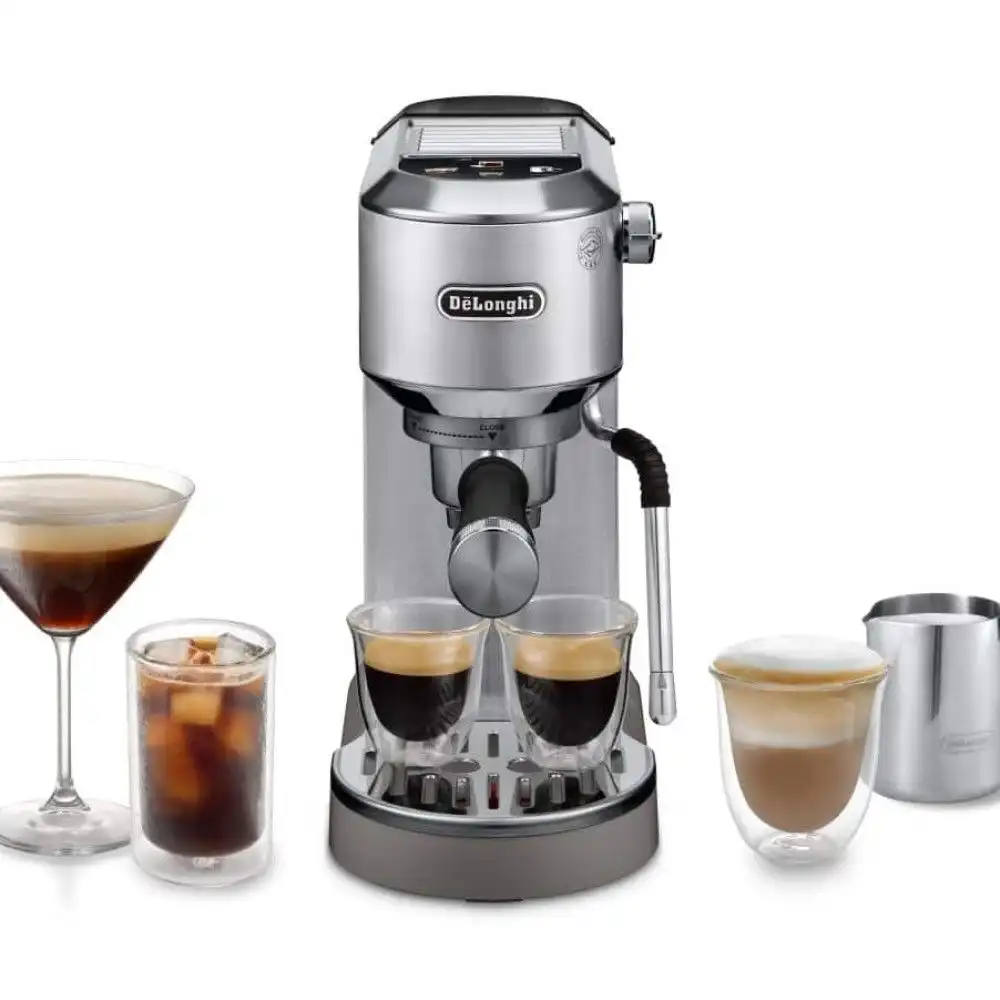 Alternative view of De'Longhi Dedica Duo Espresso Machine with Cold Brew & Frothing Wand | Stainless Steel