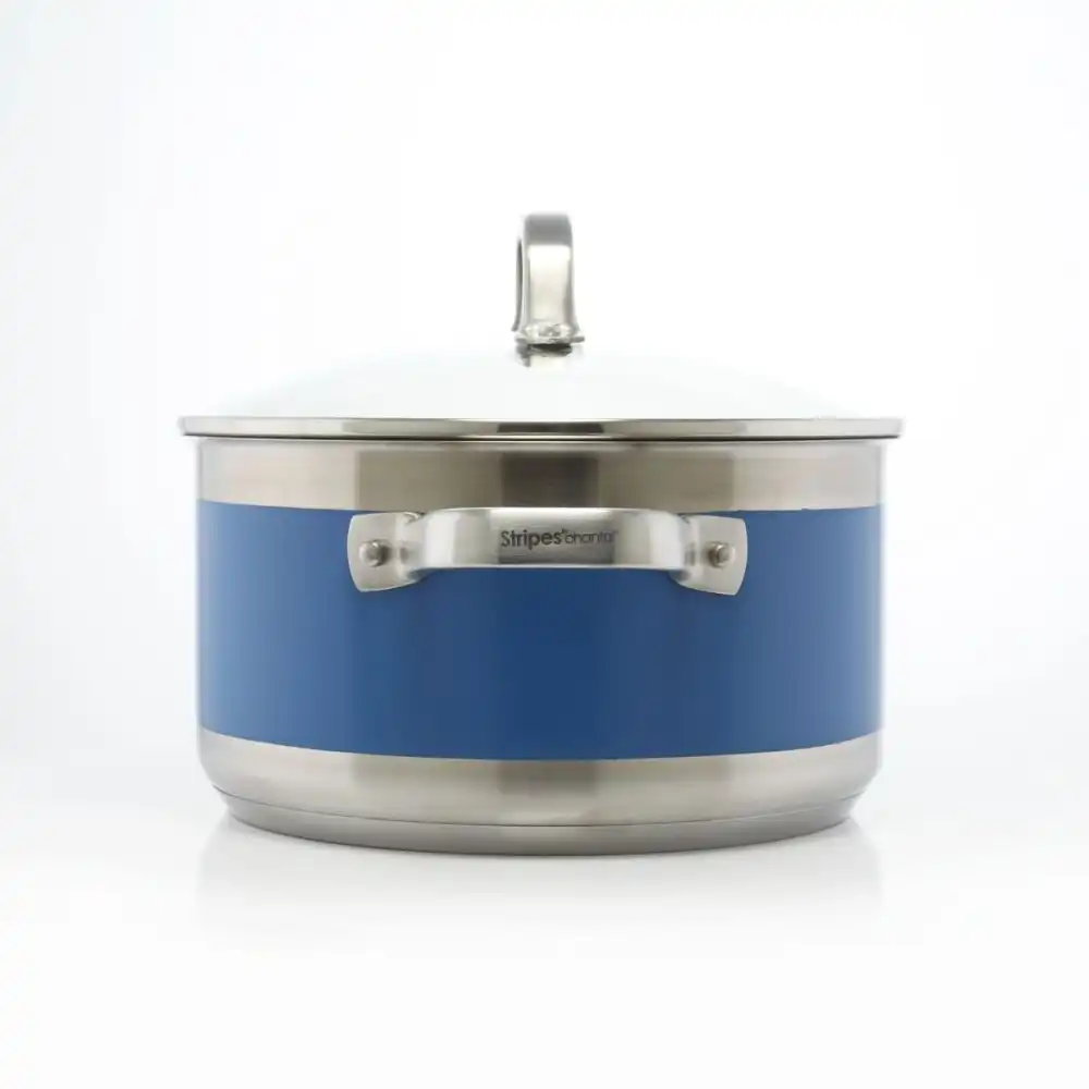 Alternative view of Chantal Stripes Stockpot with Glass Lid | 6 Quart