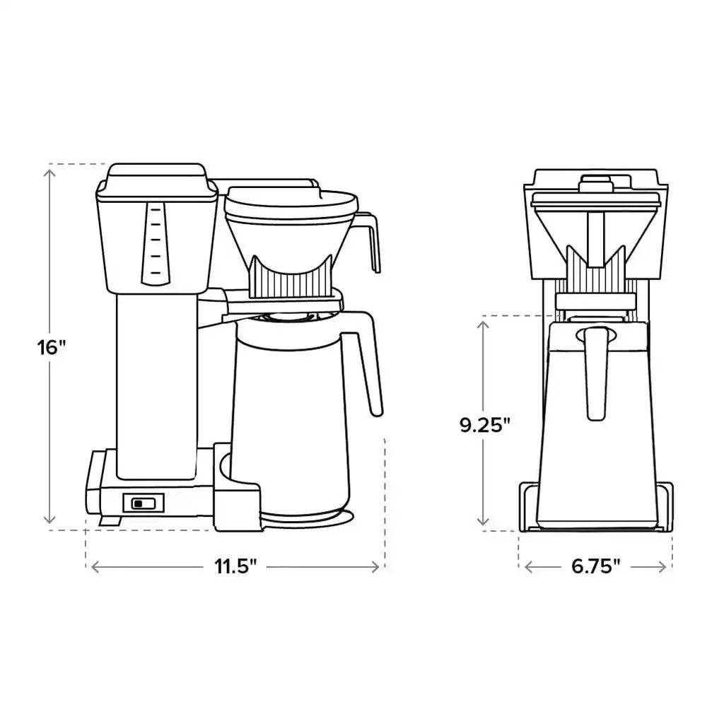 Alternative view of Moccamaster KBGT Automatic Drip-Stop Coffee Maker (40 oz Thermal Carafe) | Polished Silver
