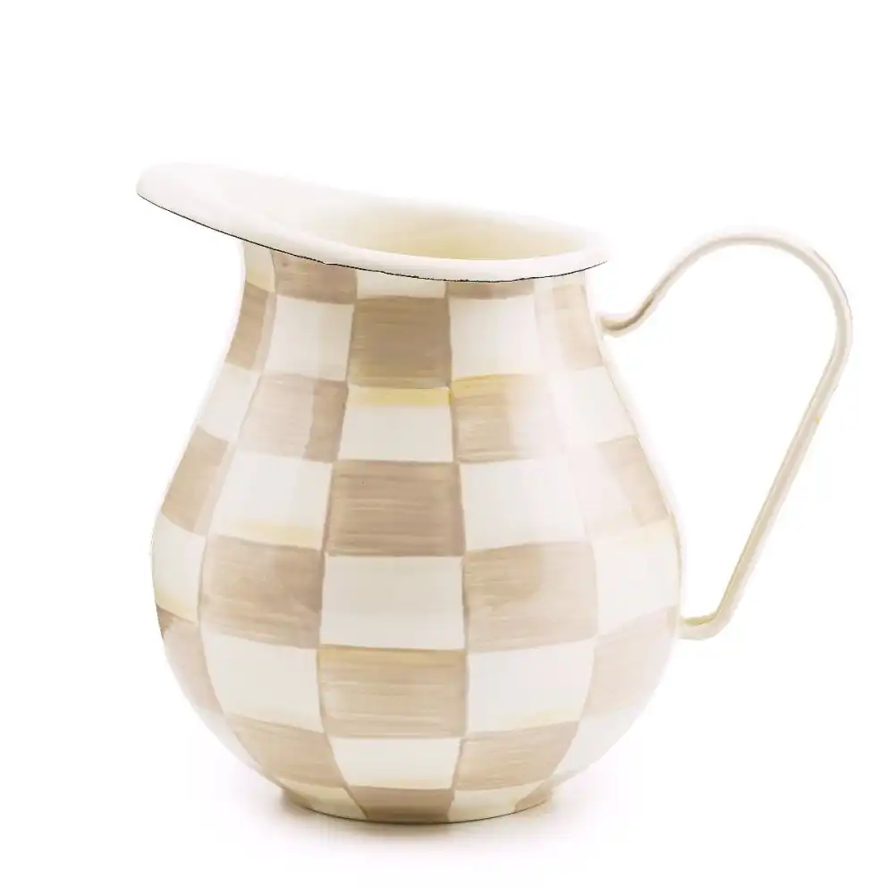 MacKenzie-Childs Mocha Check 3 Qt. Pitcher