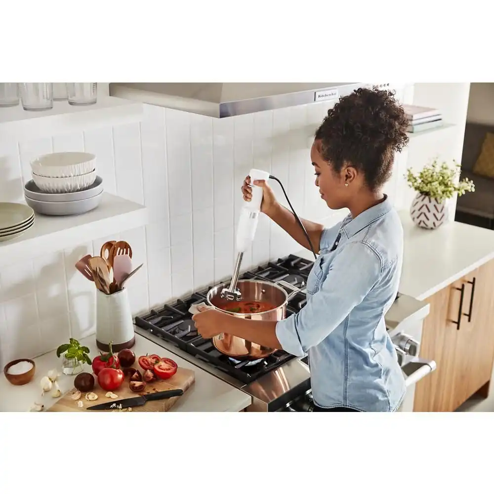 Alternative view of KitchenAid Variable Speed Corded Hand Blender | White