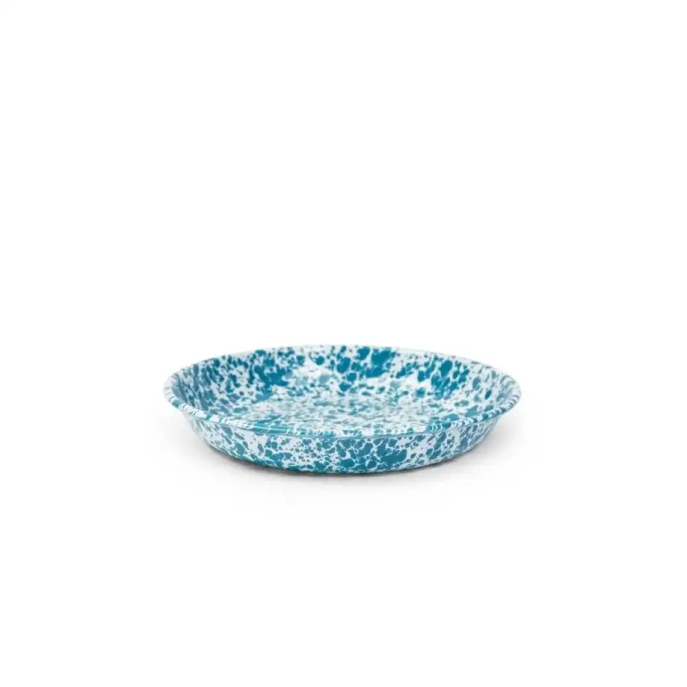 Alternative view of Crow Canyon 10.5" Pasta Plate | Turquoise Splatter