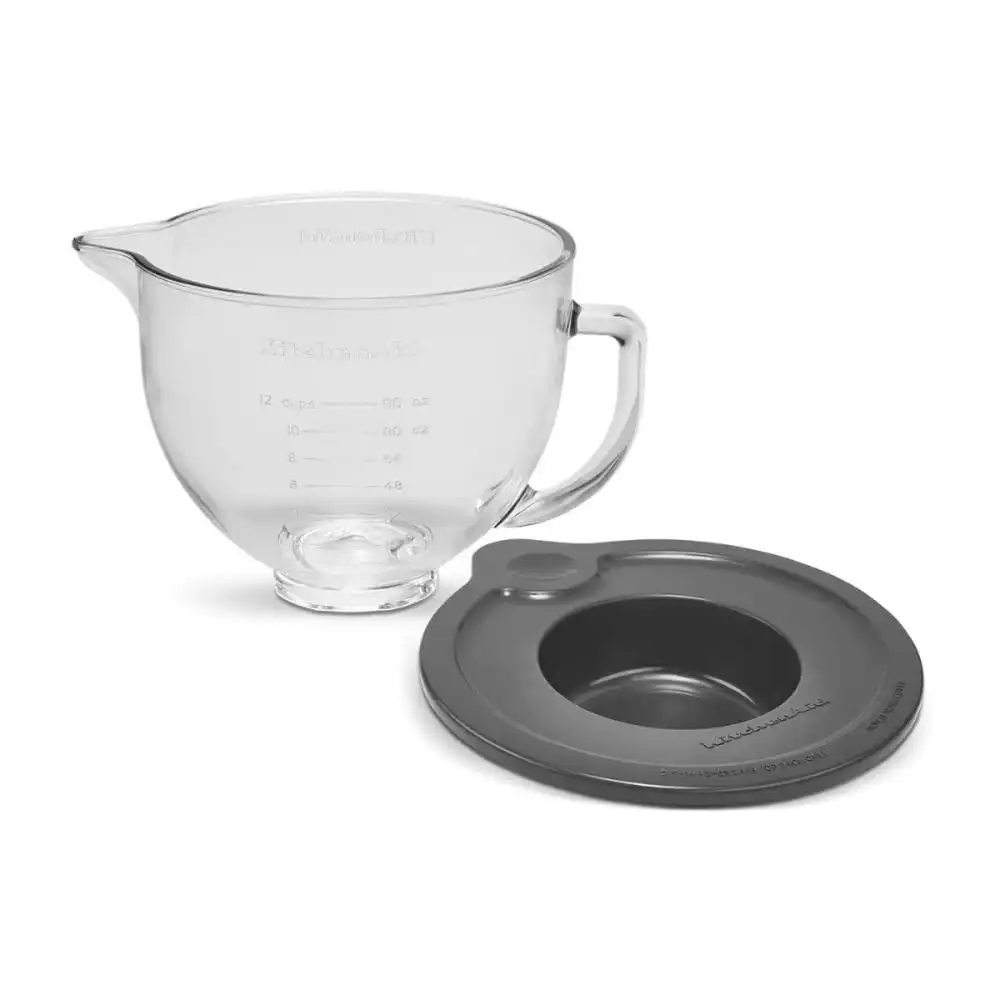 KitchenAid 5-Quart Glass Bowl + Lid | Fits 4.5-Quart & 5-Quart KitchenAid Tilt-Head Stand Mixers