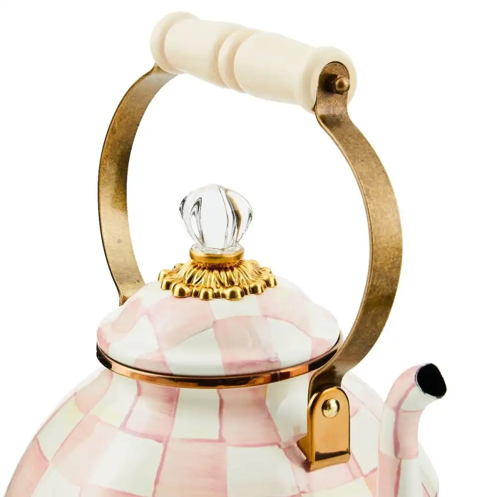 Alternative view of MacKenzie-Childs Rosy Check 3 Qt. Tea Kettle