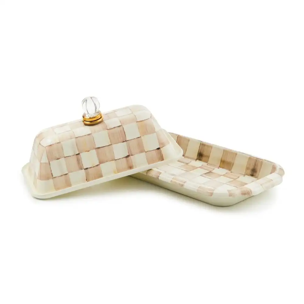 Alternative view of MacKenzie-Childs Mocha Check Butter Box