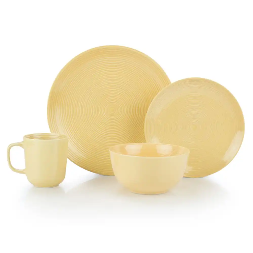 Alternative view of Everything Kitchens Colorful Glazed 16-Piece Dinnerware Set | Butter Yellow