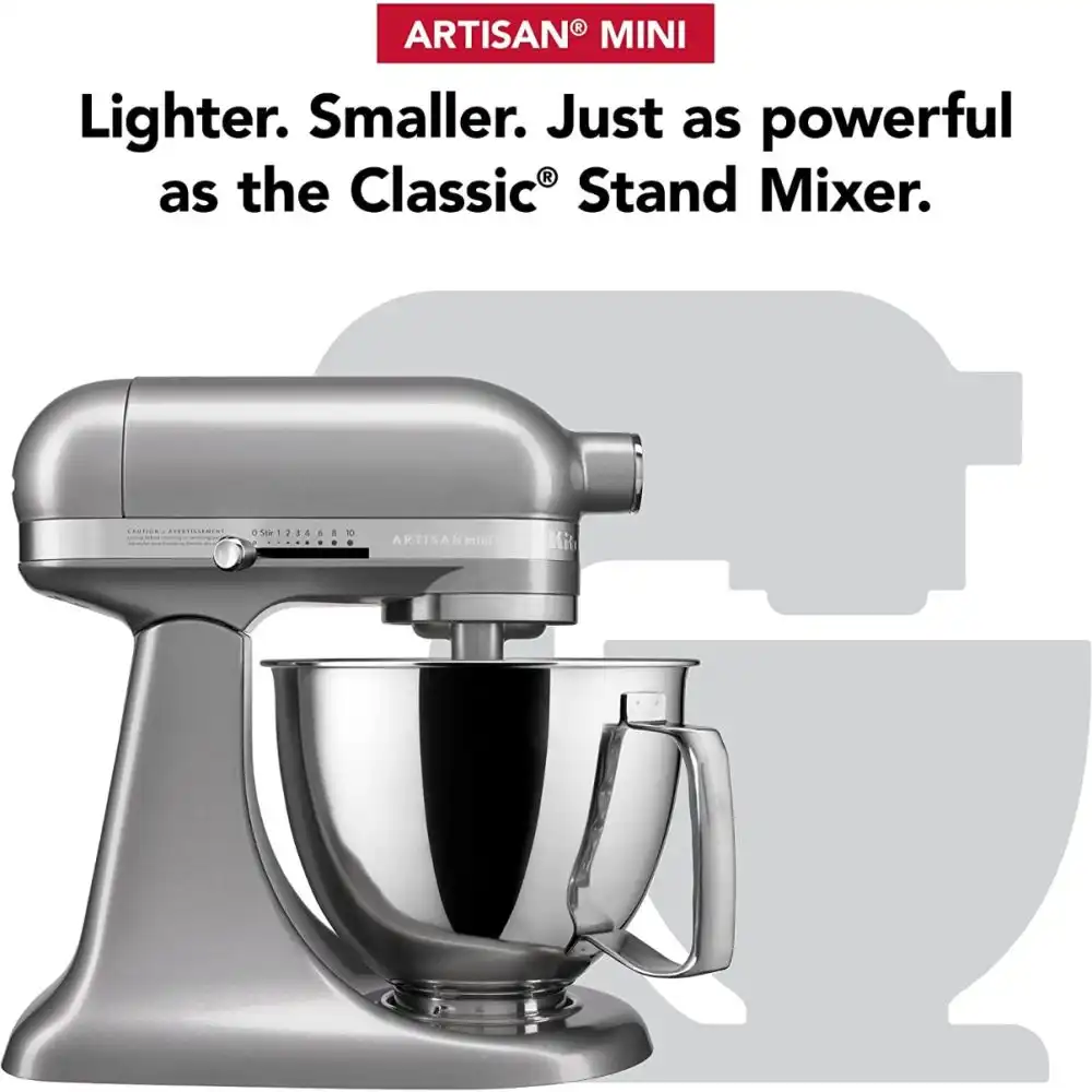 Alternative view of KitchenAid 3.5-Quart Artisan Mini Plus Tilt-Head Stand Mixer | Contour Silver