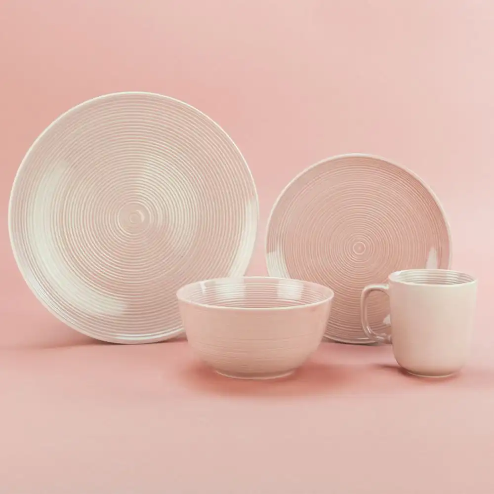 Alternative view of Everything Kitchens Colorful Glazed 16-Piece Dinnerware Set | Blush Pink