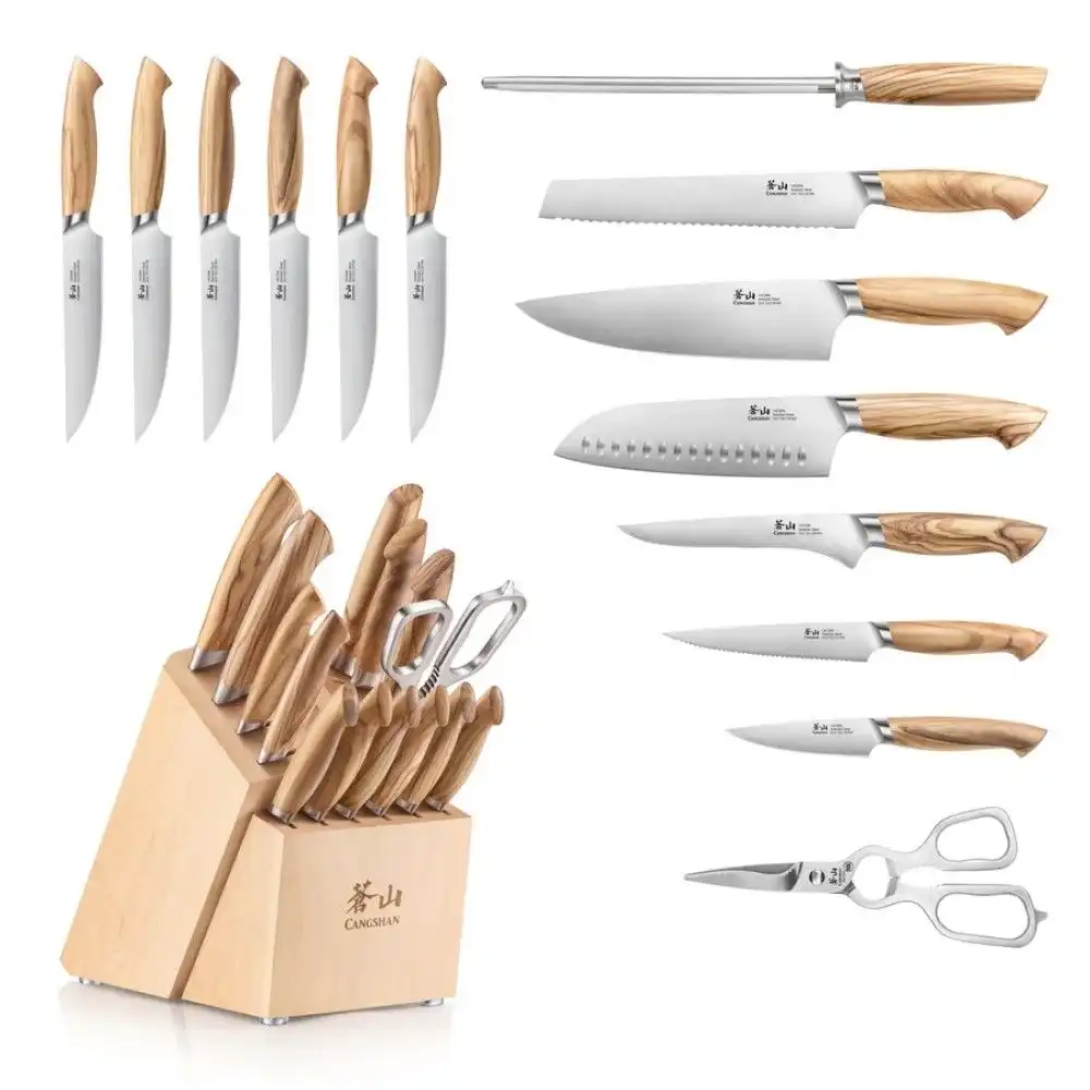Alternative view of Cangshan Cutlery Oliv Series 15-Piece Knife Block Set
