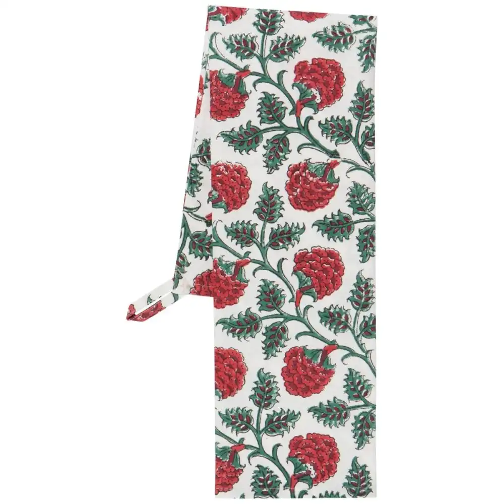 Alternative view of Danica Heirloom Block Print Dishtowel | Carnation