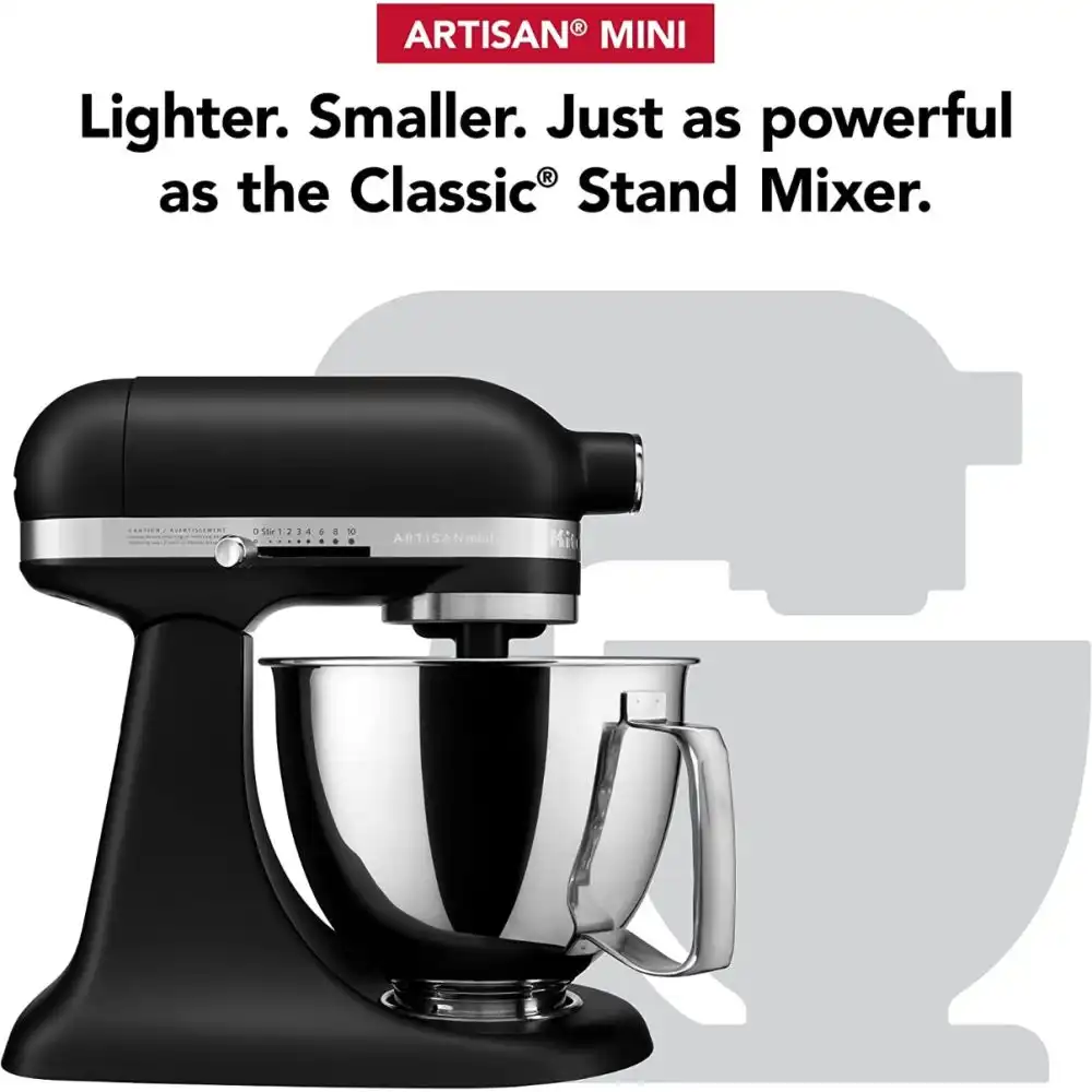 Alternative view of KitchenAid 3.5-Quart Artisan Mini Plus Tilt-Head Stand Mixer | Black Matte