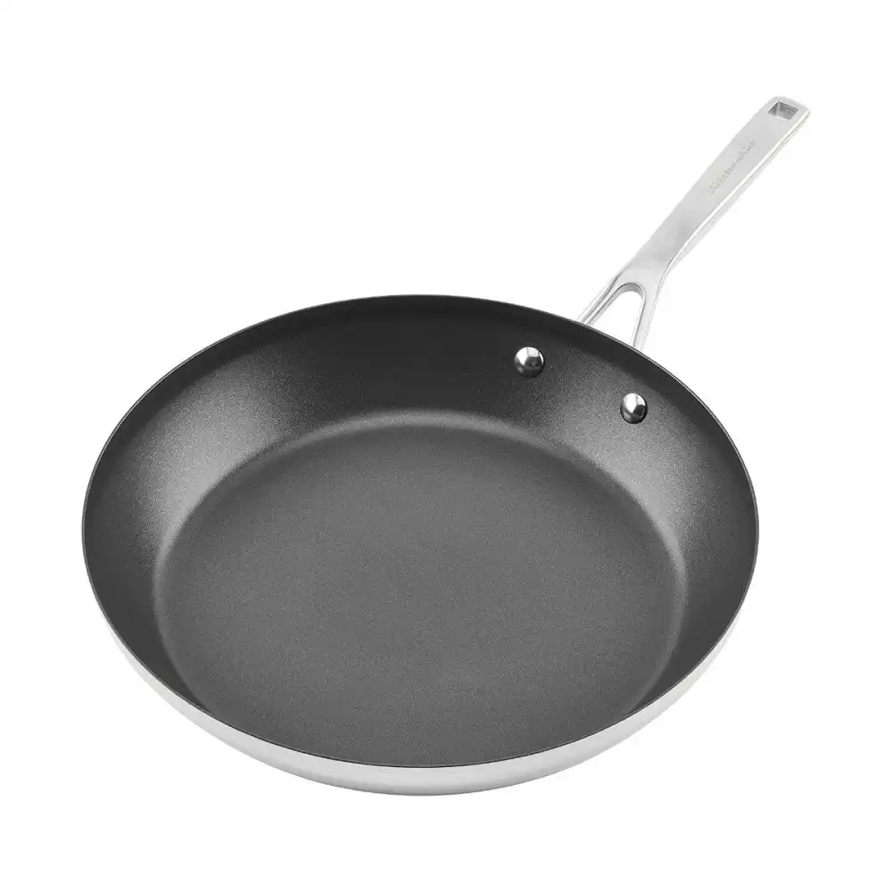 Alternative view of KitchenAid 12" Stainless Steel 3-Ply Fry Pan | Nonstick