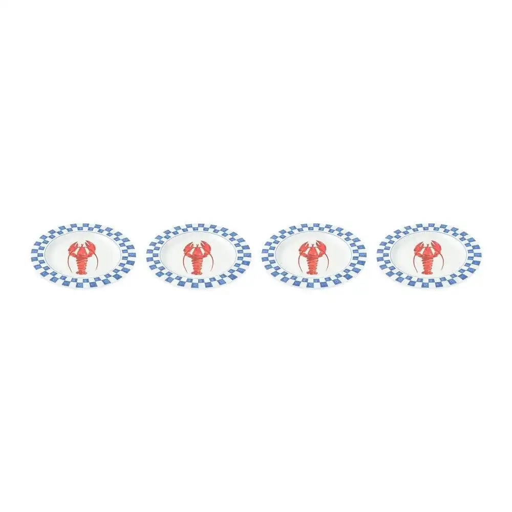 Alternative view of Core Home Lobster Check 8.5" Melamine Salad Plates | 4-Piece