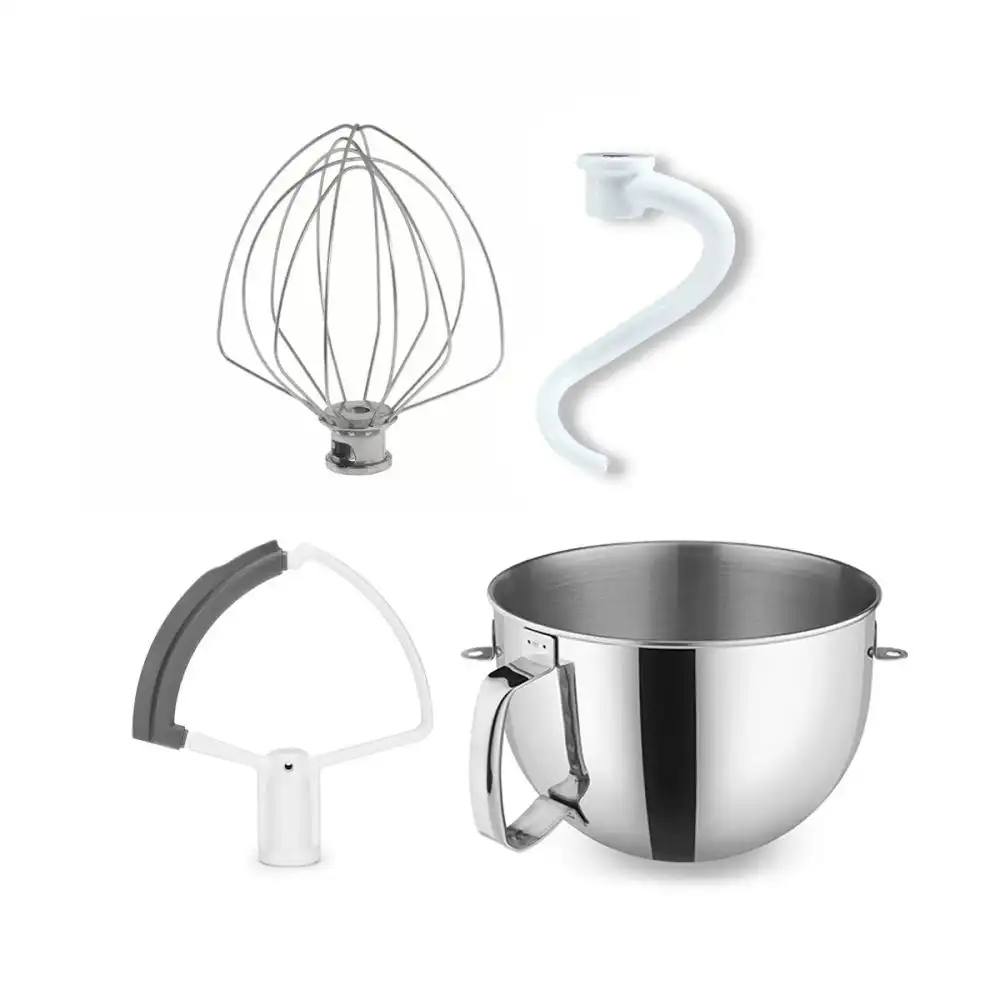KitchenAid 6-Quart Stainless Steel Bowl + Flex Edge Accessory Pack | Fits KitchenAid 6-Quart Bowl-Lift Stand Mixers