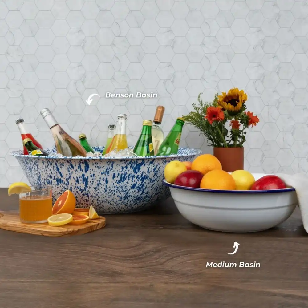 Alternative view of Crow Canyon 32Qt. Benson Basin | Blue Splatter