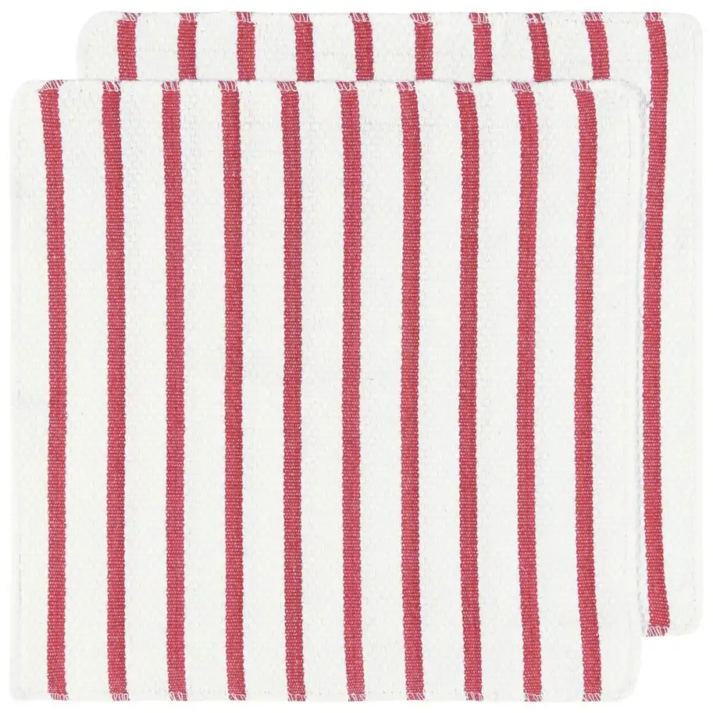 Now Designs by Danica Basketweave Dishcloths (Set of 2) | Red Stripe