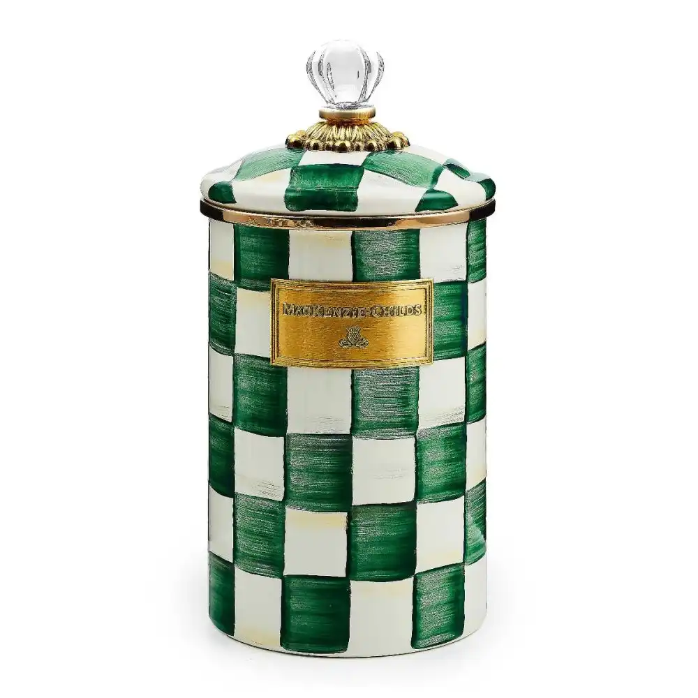 MacKenzie-Childs Emerald Check 2 Qt. Large Canister