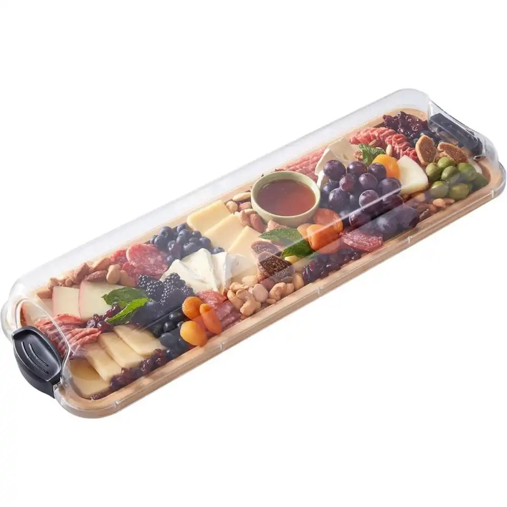 Farberware Build-A-Board 1-Compartment Rectangular Travel Charcuterie Board | Bamboo