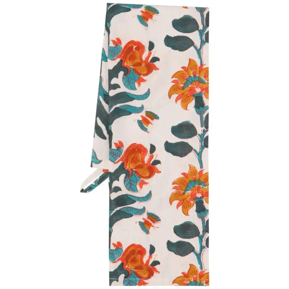 Alternative view of Danica Heirloom Block Print Dishtowel | Marigold