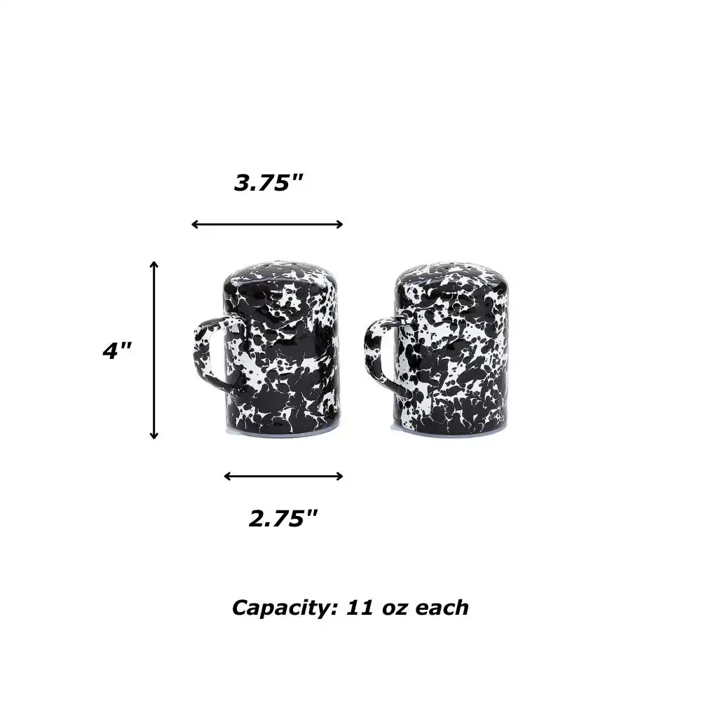 Alternative view of Crow Canyon 11oz Salt & Pepper Shaker Set | Black Splatter