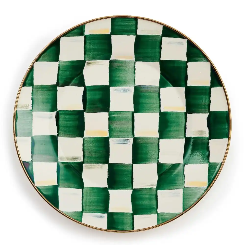 MacKenzie-Childs Emerald Check 10" Dinner Plate