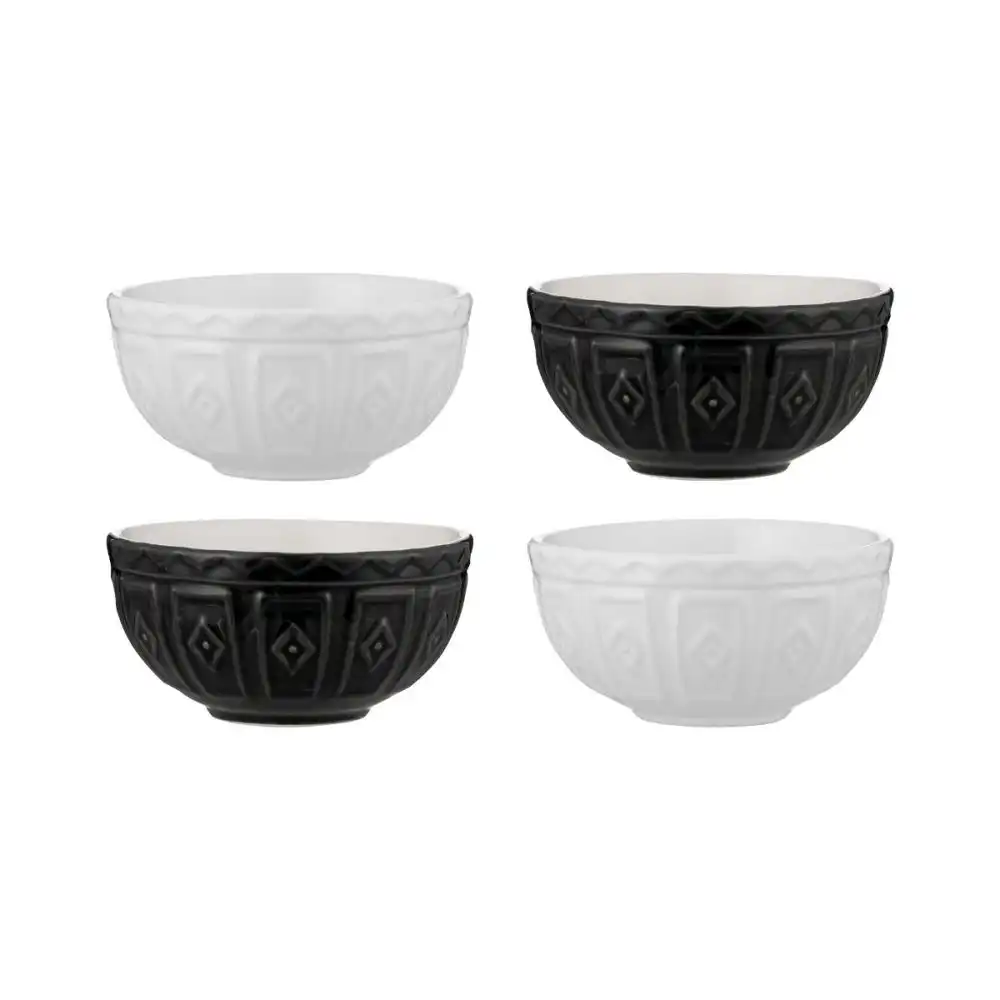 Mason Cash Color Mix Prep Bowls (Set of 4) | Black & Cream