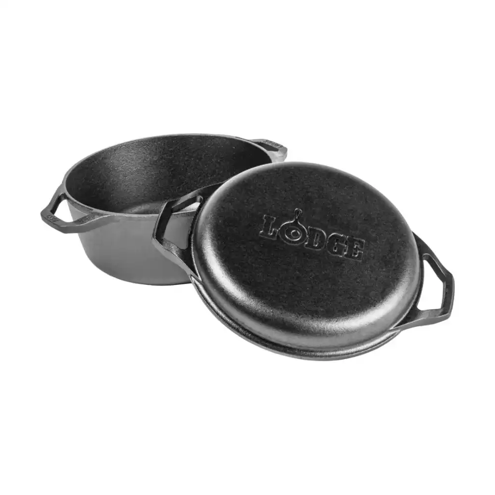 Alternative view of Lodge Cast Iron 6 Qt. Chef Style Double Dutch Oven
