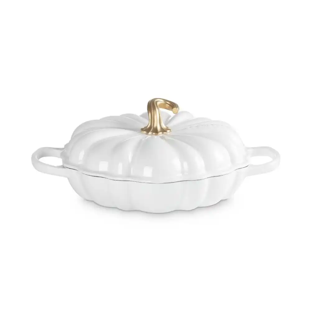 Alternative view of Le Creuset Signature 2.75 Qt. Pumpkin Braiser | White