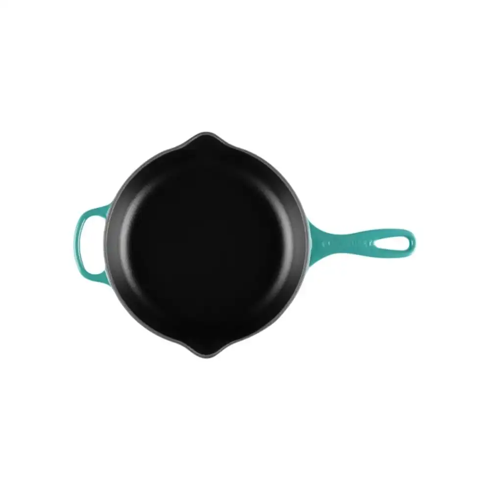 Alternative view of Le Creuset 9" Signature Enameled Cast Iron Skillet | Blue Riviera