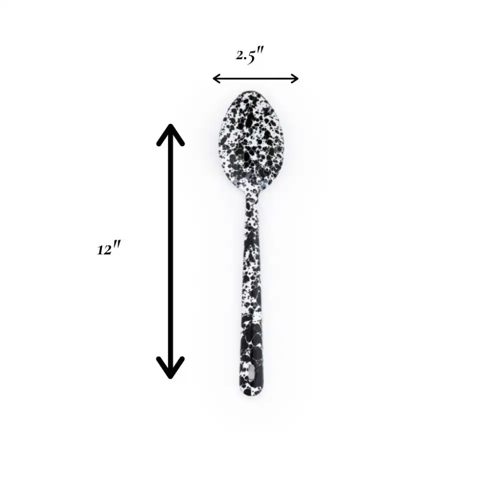 Alternative view of Crow Canyon 12" Large Serving Spoon | Black Splatter